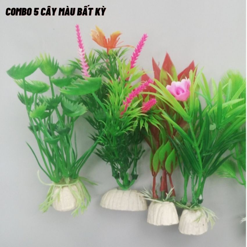 Cây giả trang trí hồ cá , cây nhựa trang trí bể cá, tiểu ảnh hồ cá