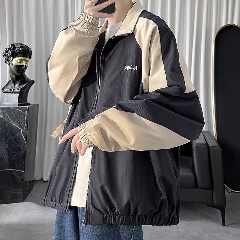 Áo Khoác Hai lớp Áo Khoác Bomber Dáng Rộng In Họa Tiết Đơn Giản Thời Trang Hàn Quốc Cho Nam Nữ