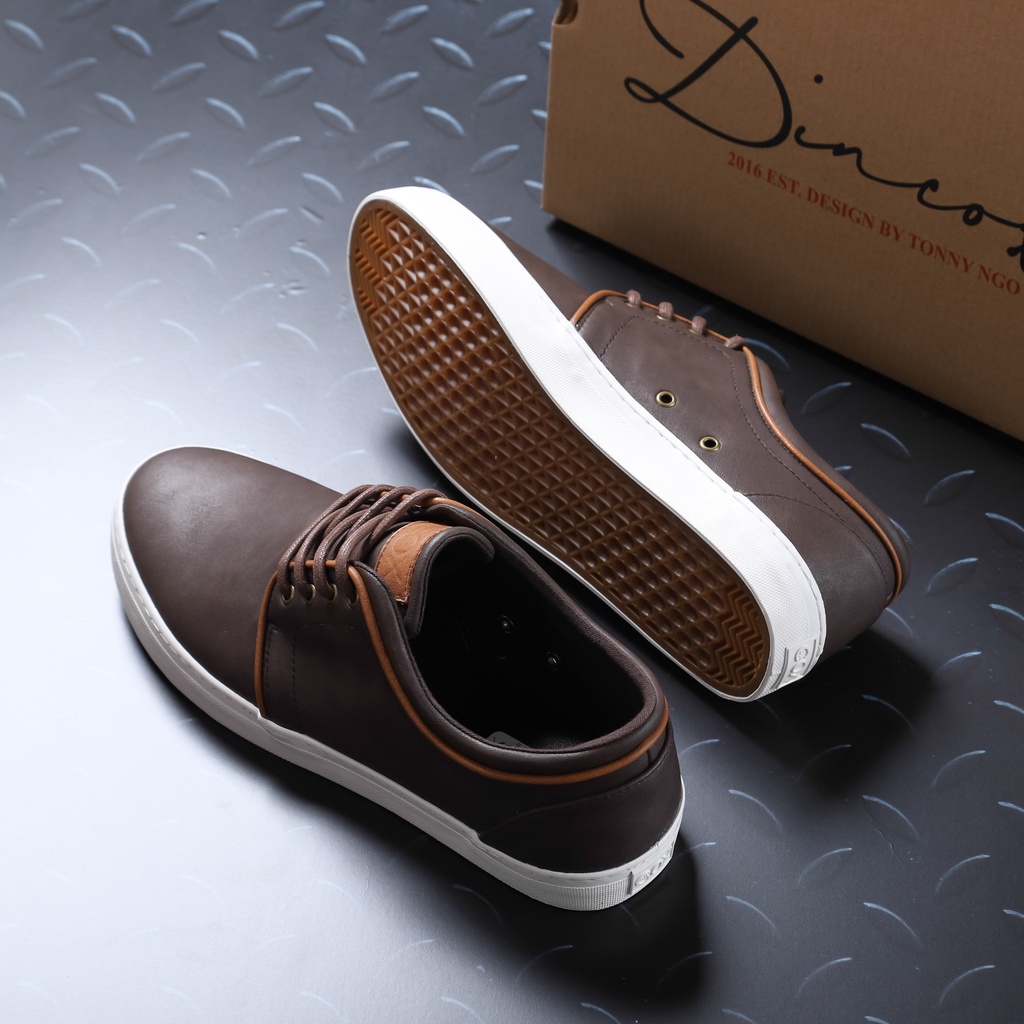 Giày Sneaker Da Nam DINCOX GC03 Brown Sang Trọng