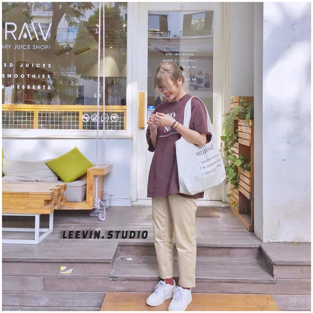 Quần Baggy Nữ Kaki Ống Suông UNISEX vải co dãn - Kiểu quần kaki nữ mềm form dáng đứng Leevin Store