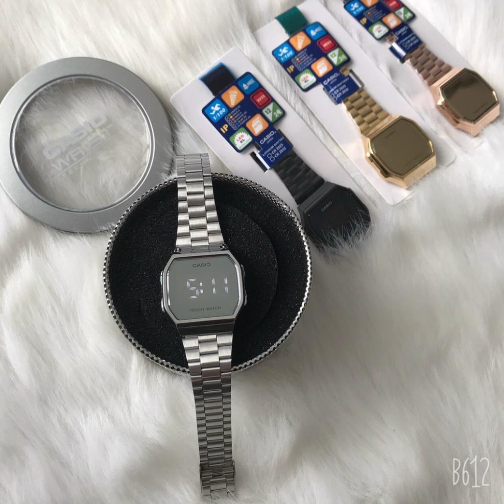 Đồng hồ nam, nữ CASIO Tráng gương LED cảm ứng cao cấp, dây thép sang trọng cho giới trẻ-Gozid.watches