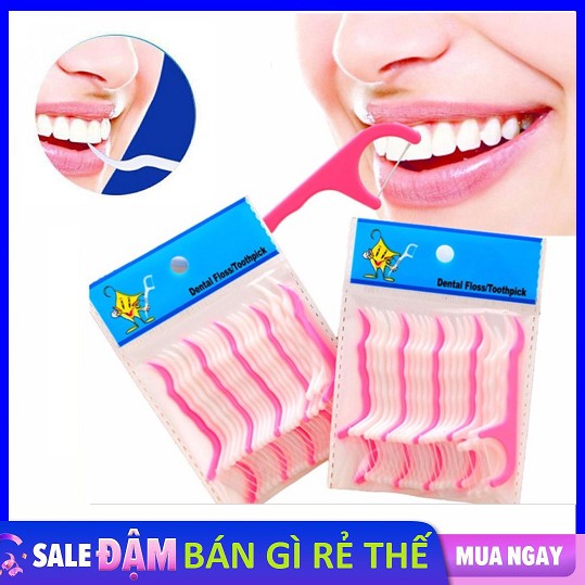 Set 25 Tăm Xỉa Răng Phẳng Cực Tốt, Chổi Kẻ Răng, Dây Thanh Răng