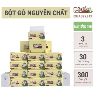 Thùng 30 gói giấy ăn bột gỗ siêu mịn màng Ewin