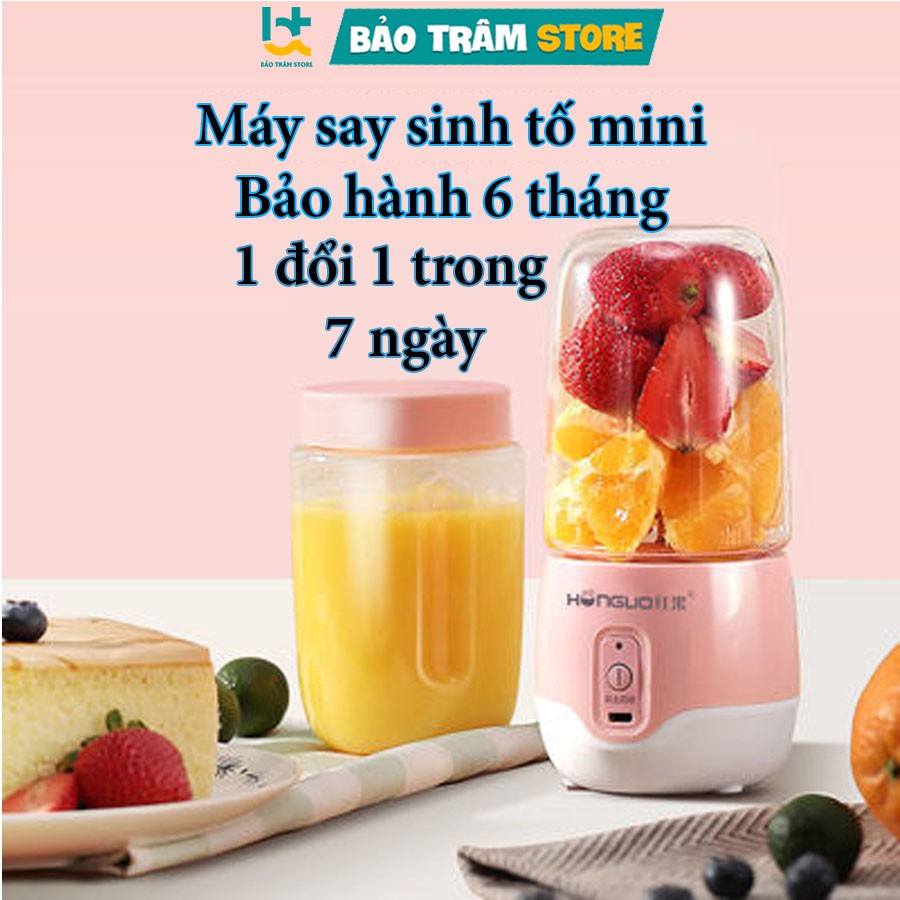 Máy xay sinh tố mini cầm tay , Máy xay cầm tay 4 lưỡi 6 lưỡi say hoa quả