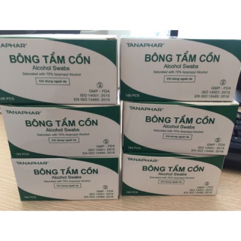 Bông tẩm cồn, gạc tẩm cồn y tế