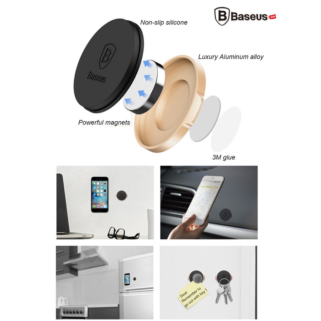 Đế giữ điện thoại nam châm xoay 360 trên ô tô Baseus LV186 - Huco Việt Nam | BigBuy360 - bigbuy360.vn