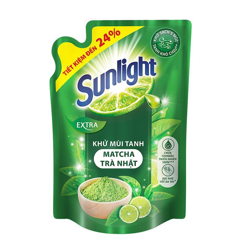 Nước Rửa Chén Sunlight Trà Xanh Túi 2,1kg