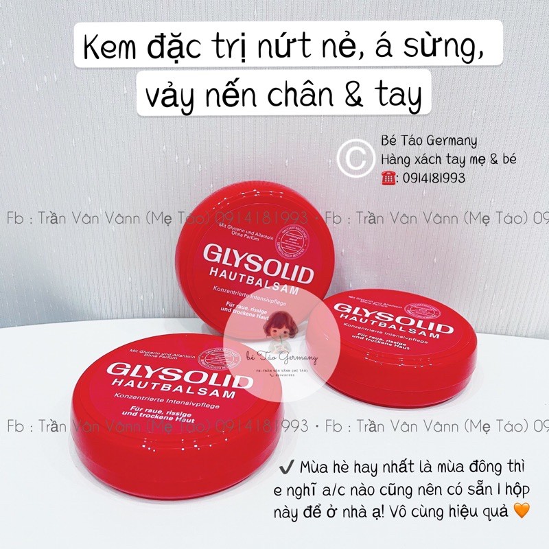 Sản phẩm chăm sóc da Glysolid Hautbalsam cho da á sừng, vẩy nến, nứt nẻ chân tay