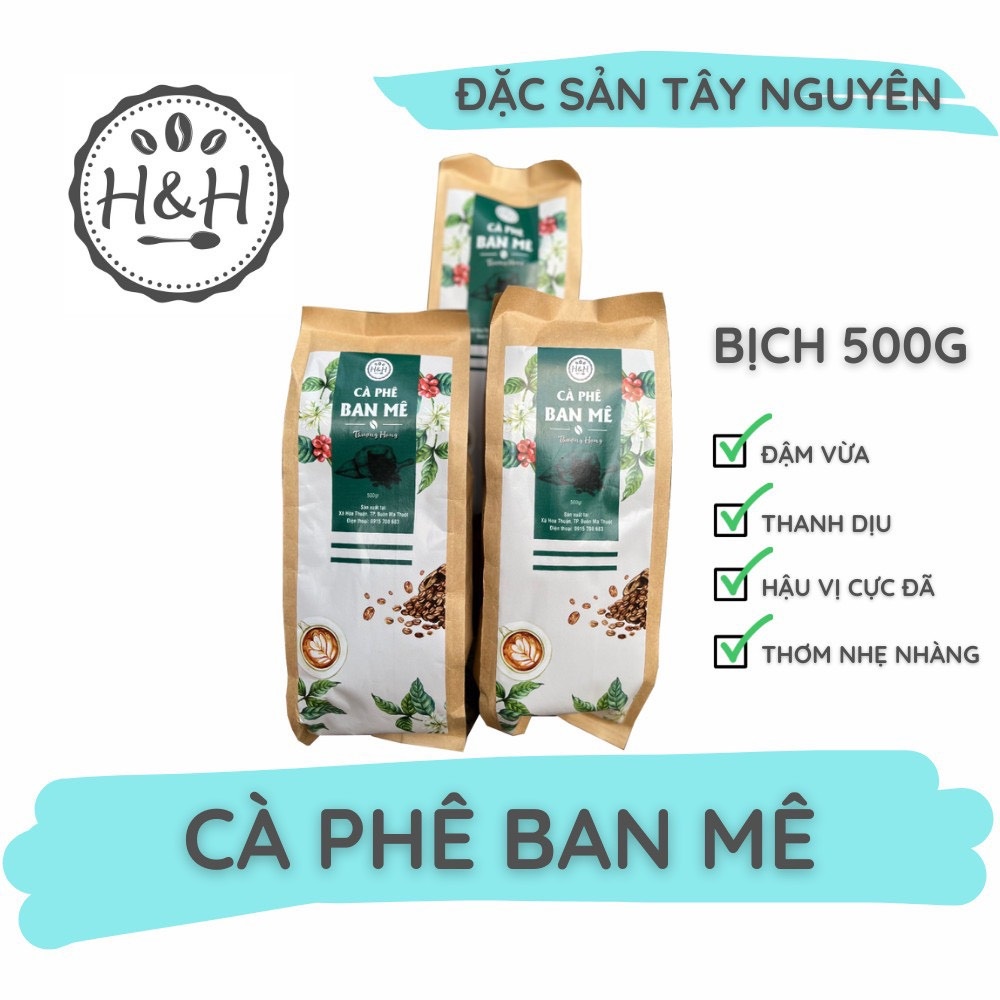 [SALE SỐC- Bịch 500g ] CÀ PHÊ RANG XAY NGUYÊN CHẤT BAN MÊ H&H  THƯỢNG HẠNG  - CHO NGÀY MỚI TRÀN ĐẦY NĂNG LƯỢNG | BigBuy360 - bigbuy360.vn