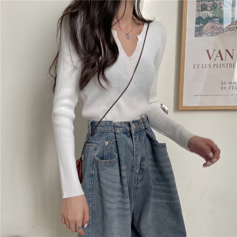 Áo Thun Dệt Kim Tay Dài Thiết Kế Đơn Giản Cá Tính 172239Áo Thun Thiết Kế Phong Cách Hàn Quốc Thời Trang | BigBuy360 - bigbuy360.vn