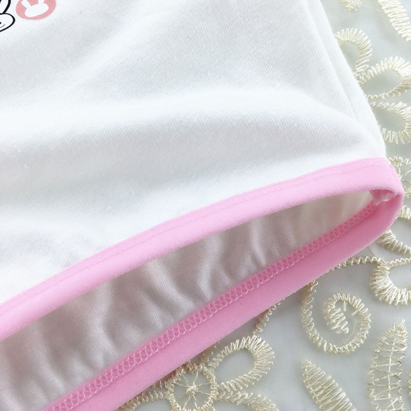 Áo Ngực Một Lớp Không Đệm Họa Tiết Thỏ Hoạt Hình Màu Sắc Tương Phản Dành Cho Nữ Sinh Tuổi Dậy Thì