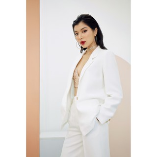 Áo blazer tafta trắng Gunich