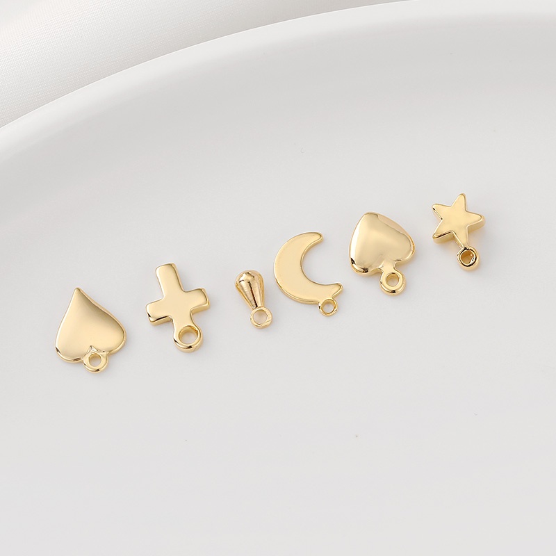 Phụ Kiện Trang Sức Bằng Đồng 14K diy Hình Giọt Nước/Ngôi Sao