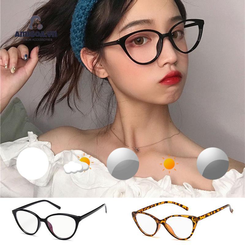 ✨✨kính mắt mèo Mắt Kính Cận Thị Siêu Nhẹ Chống Ánh Sáng Xanh Kiểu Cổ Điển Thời Trang