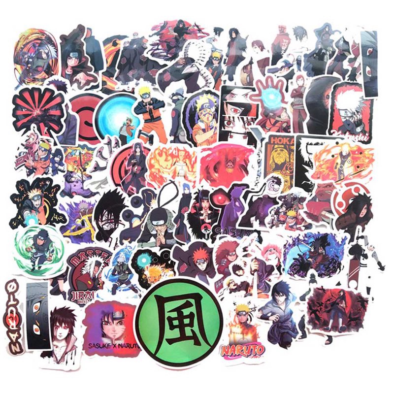 Bộ 70 Sticker Dán Trang Trí Hình Nhân Vật Trong Phim Hoạt Hình Naruto