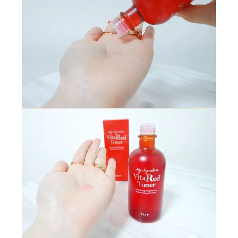 Toner Dưỡng Trắng, Se Khít Lỗ Chân Lông Tiam My Signature Vita Red Toner 130ml