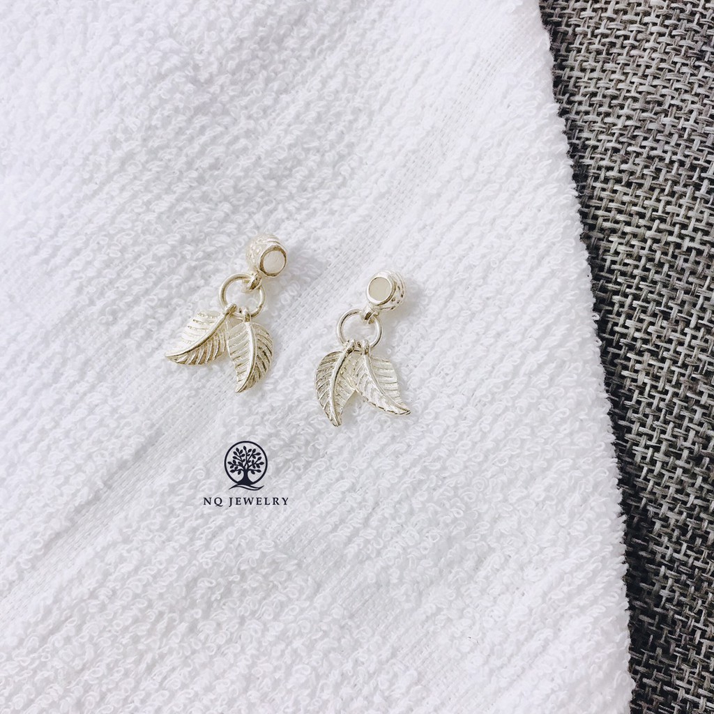Charm bạc hình 2 chiếc lá treo - NQ Jewelry