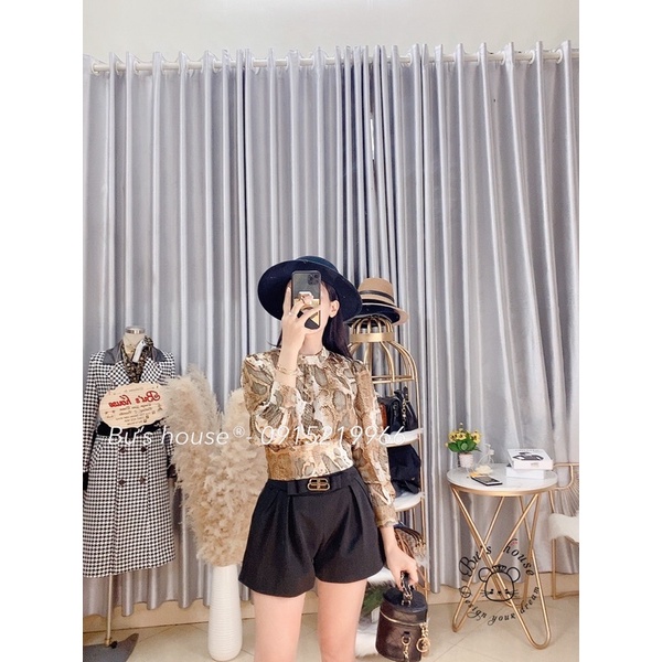 ÁO SƠ MI DÀI TAY CROPTOP ( ảnh thật).