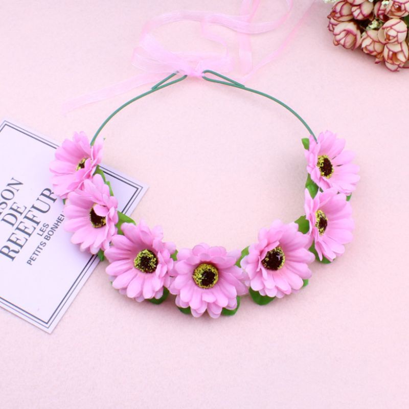 Băng Đô Hoa Hướng Dương Nhân Tạo Nhiều Lớp Phong Cách Hàn Quốc 8 Màu Lựa Chọn YOUYO