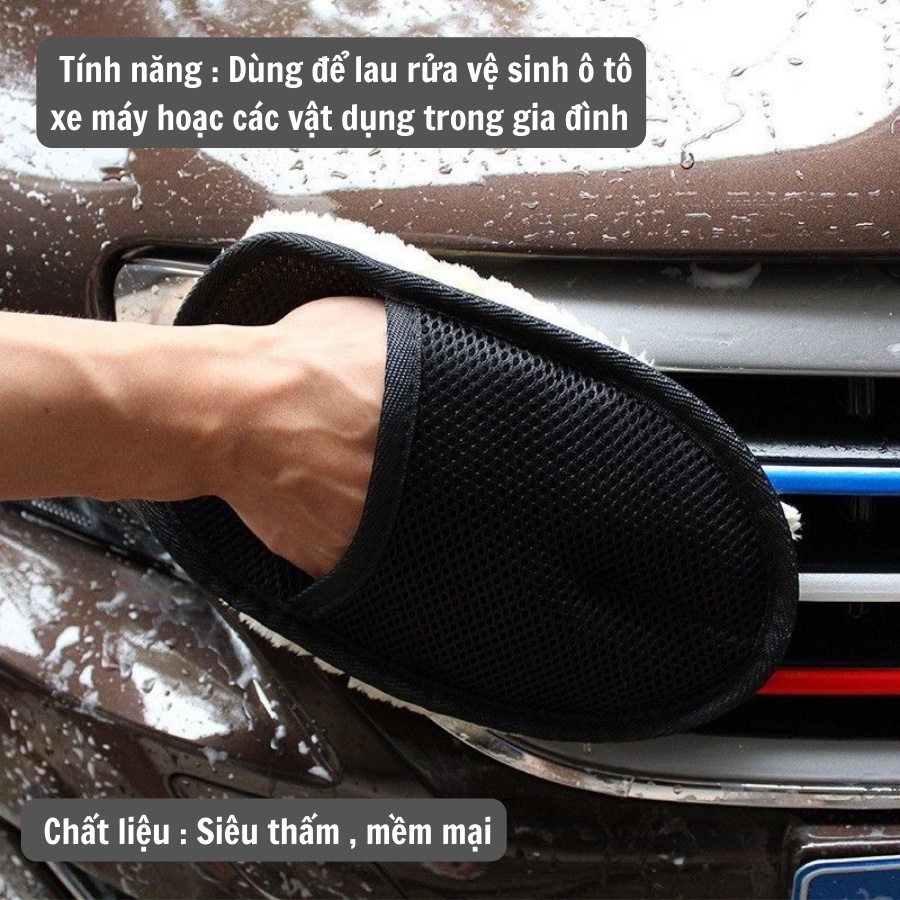 Găng tay rửa xe ô tô chuyên dụng lông cừu
