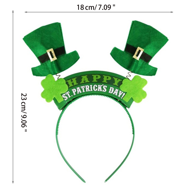 Flgo Băng Đô Hình Cỏ Bốn Lá Đính Kim Sa Lấp Lánh Màu Xanh Lá Cây Saint Patrick s Day Phong Cách Kỳ Nghỉ