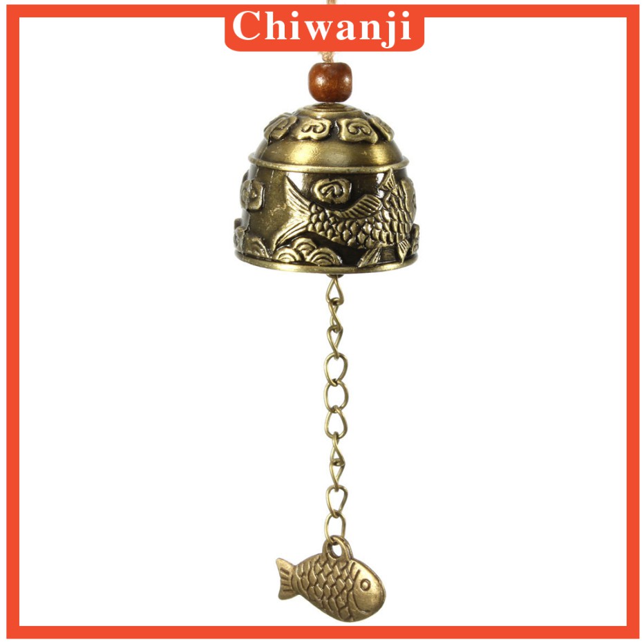 Chuông gió may mắn khắc hình cá phong cách Trung Hoa