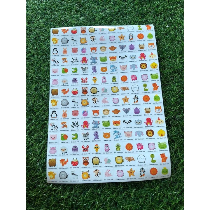 Sticker khen thưởng học sinh - hình các con vật ngộ nghĩnh