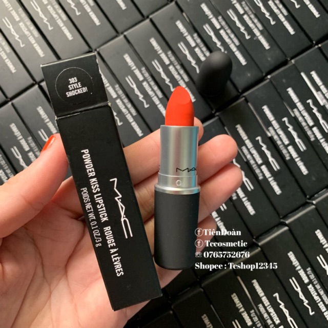 Son MAC Powder Kiss Lipstick Màu 303 Style Shocked