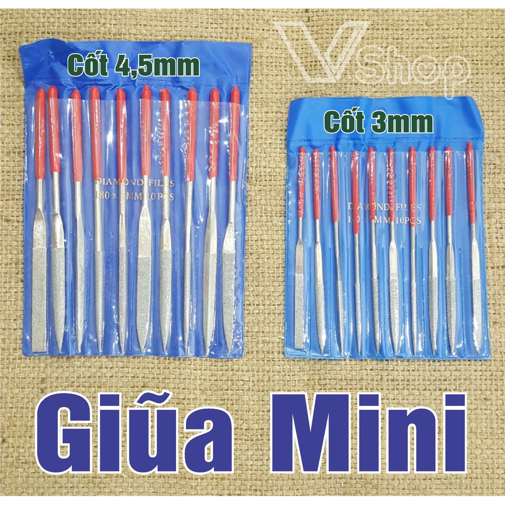 Bộ mài, giũa hợp kim mini, thủ công, mỹ nghệ, handmade, 10 chi tiết