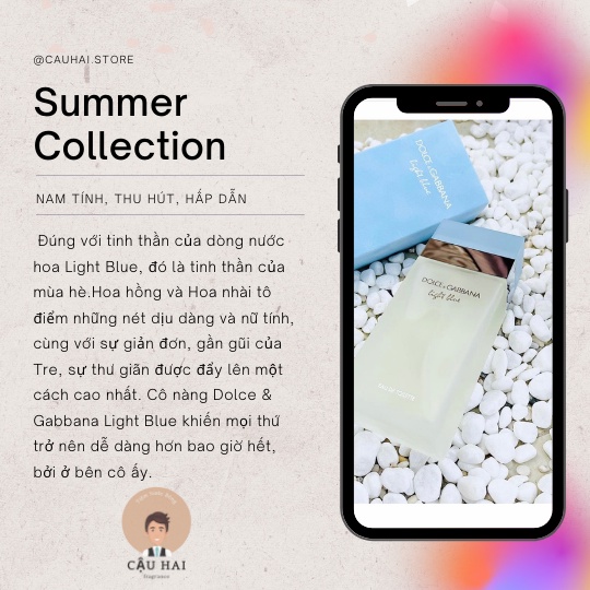 Nước Hoa Nữ  𝐃&𝐆 𝐋𝐈𝐆𝐇𝐓 𝐁𝐋𝐔𝐄_Hương Thơm Tươi Mát Từ Đại Dương (10ml) | BigBuy360 - bigbuy360.vn