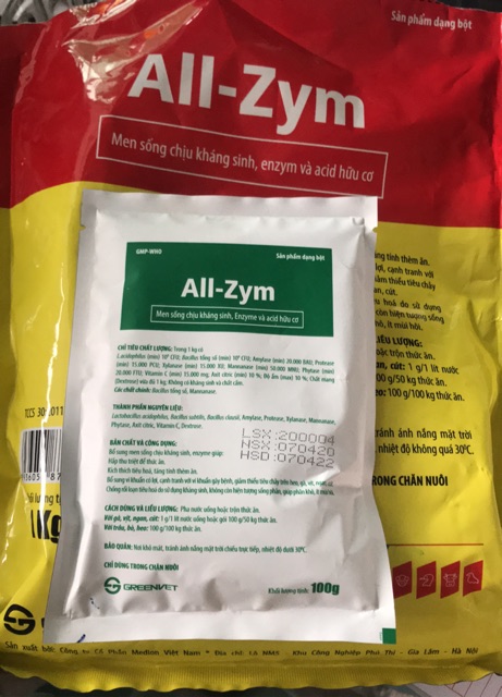 [1kg] All-XYM Men sống chịu kháng sinh, enzyme và acid hữu cơ