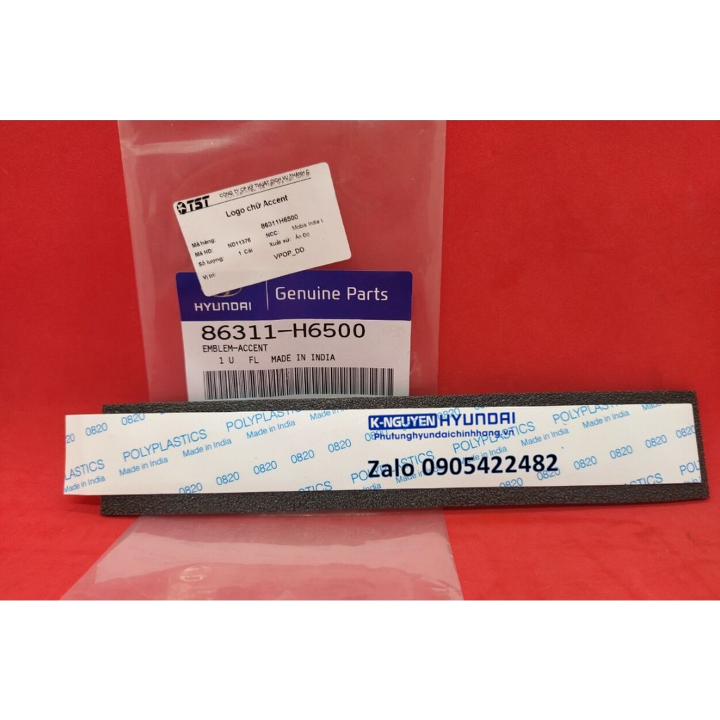 Logo chữ "Accent" dán đuôi xe Hyundai Accent 2021 2022 mới nhất - Mã số: 86311H6500, 863111R000