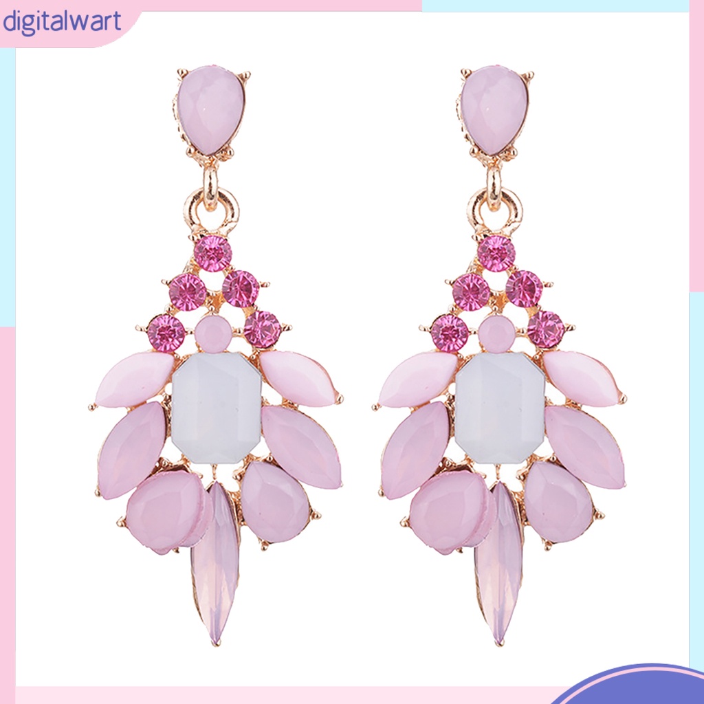 Đôi Bông Tai Dáng Dài Thiết Kế Đính Đá Thời Trang Thanh Lịch Dành Cho Nữ