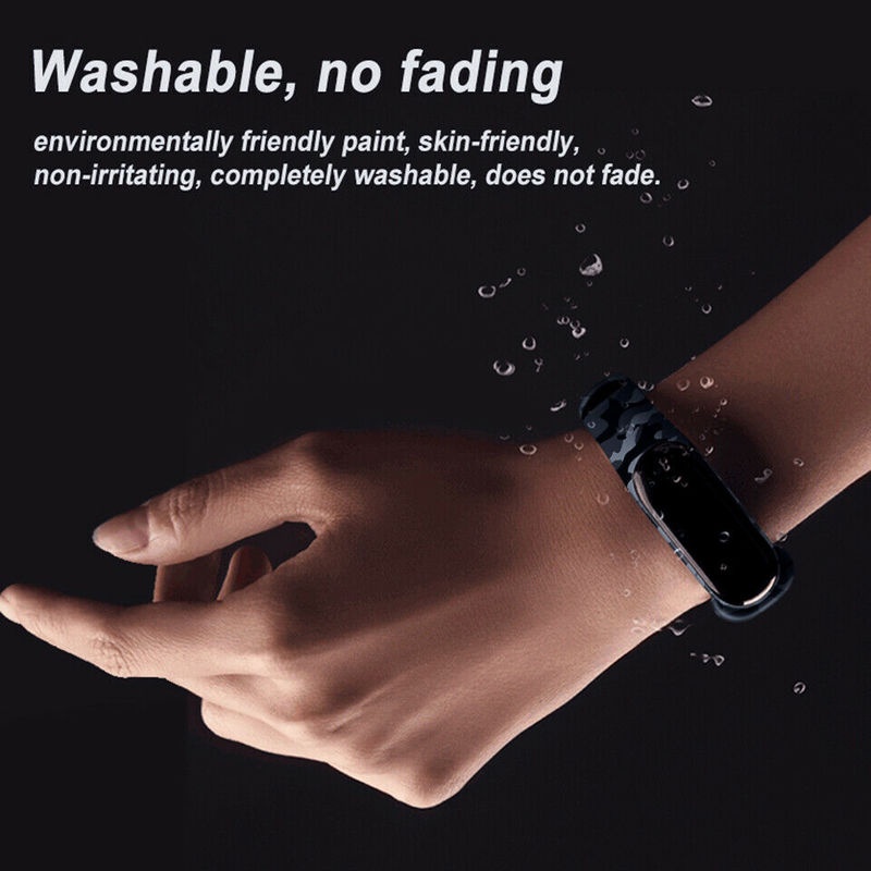 Dây Đeo Cổ Tay Thay Thế Bằng Silicon Mềm Họa Tiết Rằn Ri Cho Xiaomi Mi Band 5