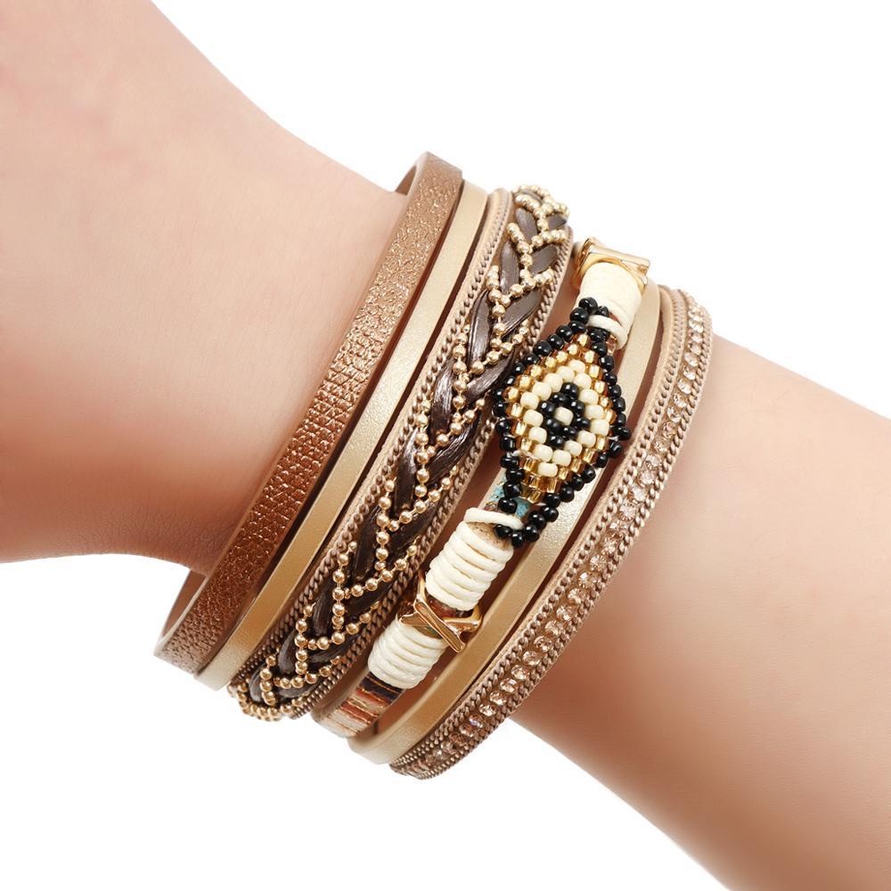 ROWANS Vòng Tay Chuỗi Hạt Nhiều Lớp