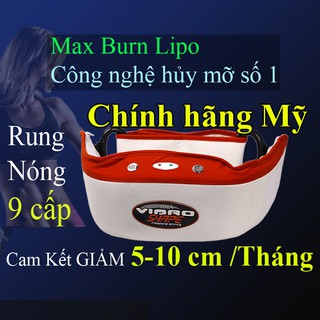 Máy Massage bụng Đai Rung Nóng Tan mỡ Chính Hãng Mỹ Max Burn Lipo Vibro Shape S9 Pro