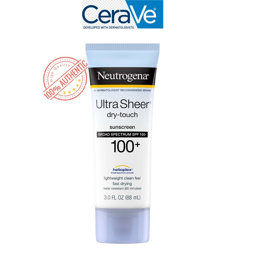 [Hàng Mỹ] Kem Chống Nắng Neutrogena Ultra Sheer Dry Touch SPF100 88ml