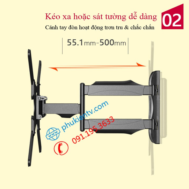 [ Chính Hãng ] Giá treo tivi xoay đa năng NB P4 32 - 55 inch - Giá Treo Tivi Góc Tường Tiện Lợi