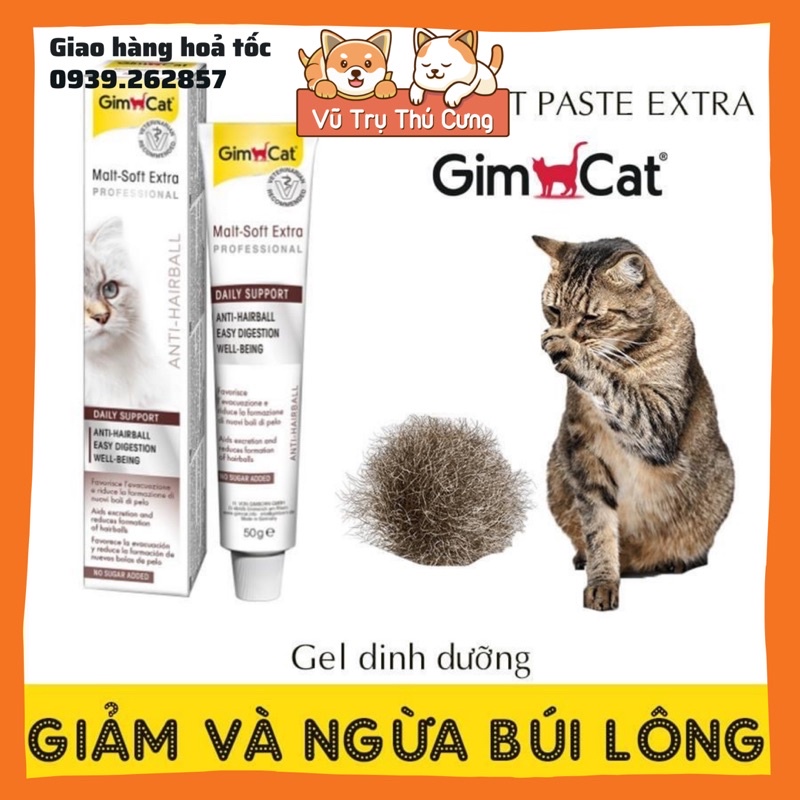 Gel dinh dưỡng cho mèo Gimcat, xuất xứ Đức, gel tiêu búi lông mèo Gimcat