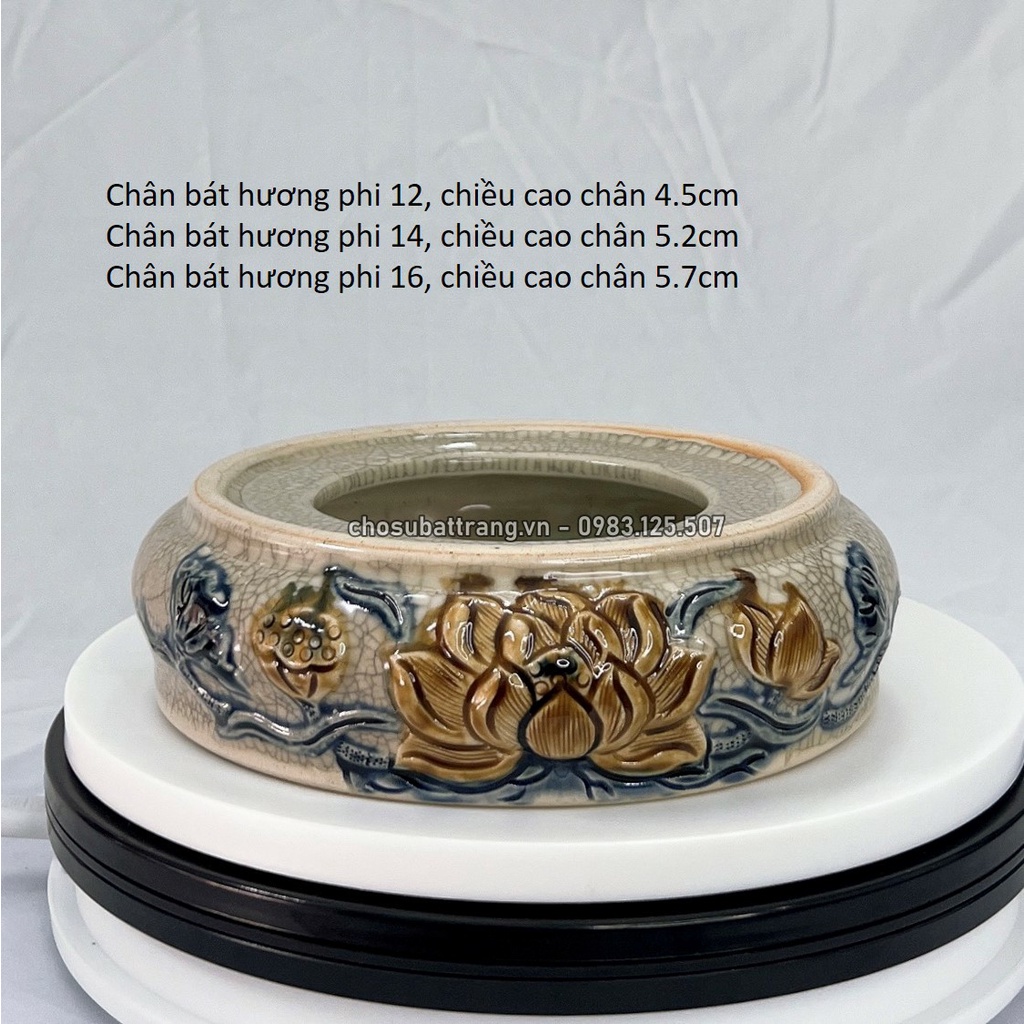 - Bát hương rạn nổi sen