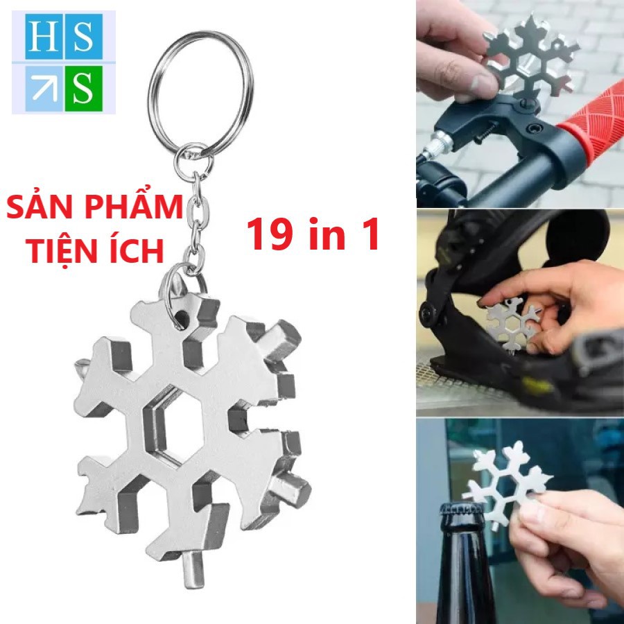 Móc chìa khóa tích hợp sẵn 19 dụng cụ tua vít , cờ lê , lục giác , mở nắp bia - HS Shop Thủ Đức