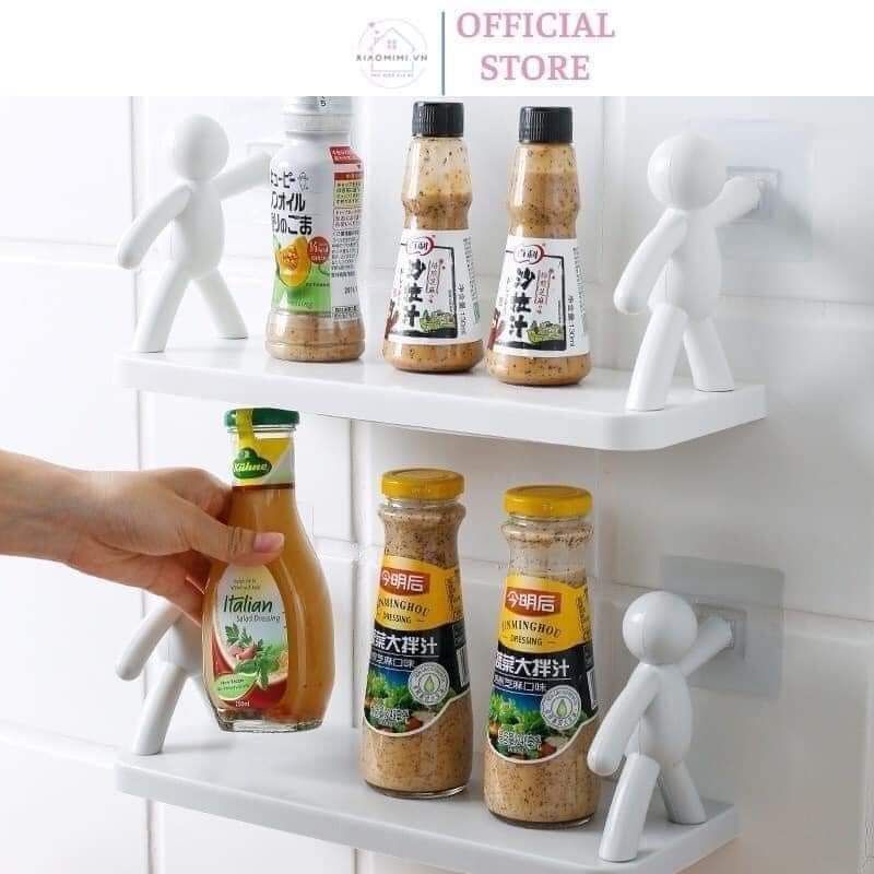 Kệ dán tường nhà bếp hình người lạ mắt -Kệ nhà tắm hình người đa năng