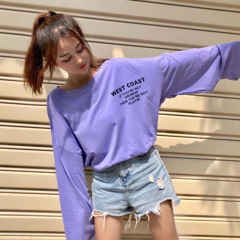 Áo Thun Tay Dài West Coast, form rộng, phù hơp cho nam nữ ATD24 - Áo Phôn tay dài form rộng unisex Ulzzang , phù hợp cho | BigBuy360 - bigbuy360.vn