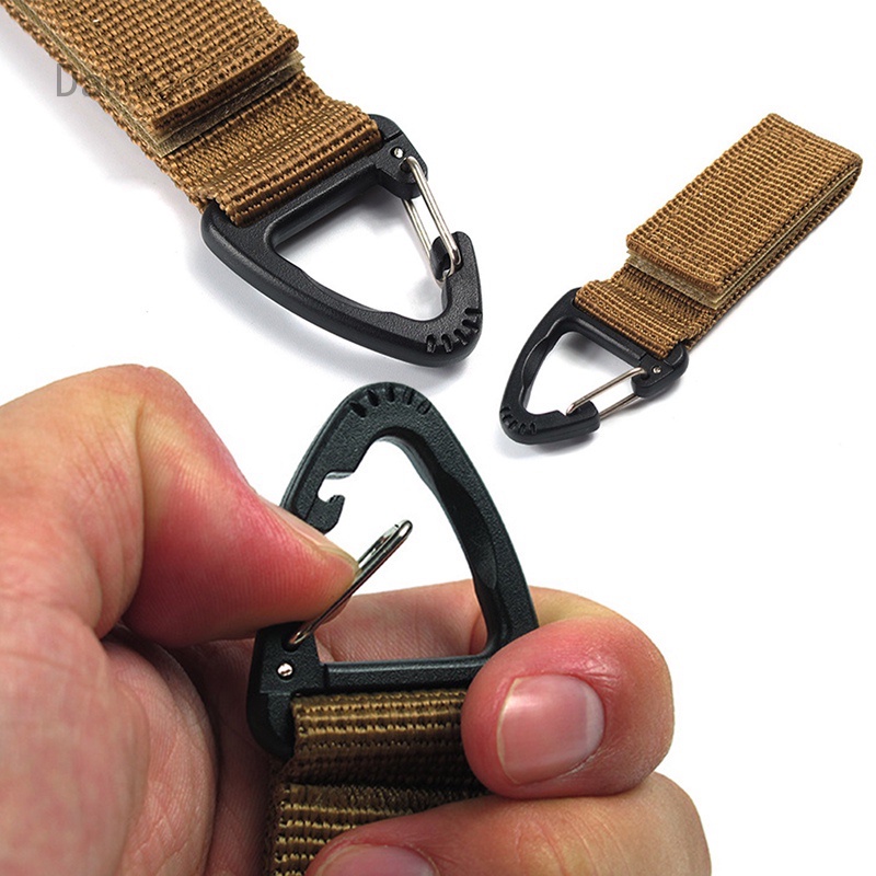 Móc khóa gài có dây bện nylon độ bền chắc cao dùng để làm phụ kiện treo dụng cụ leo núi trên ba lô tác chiến tiện dụng