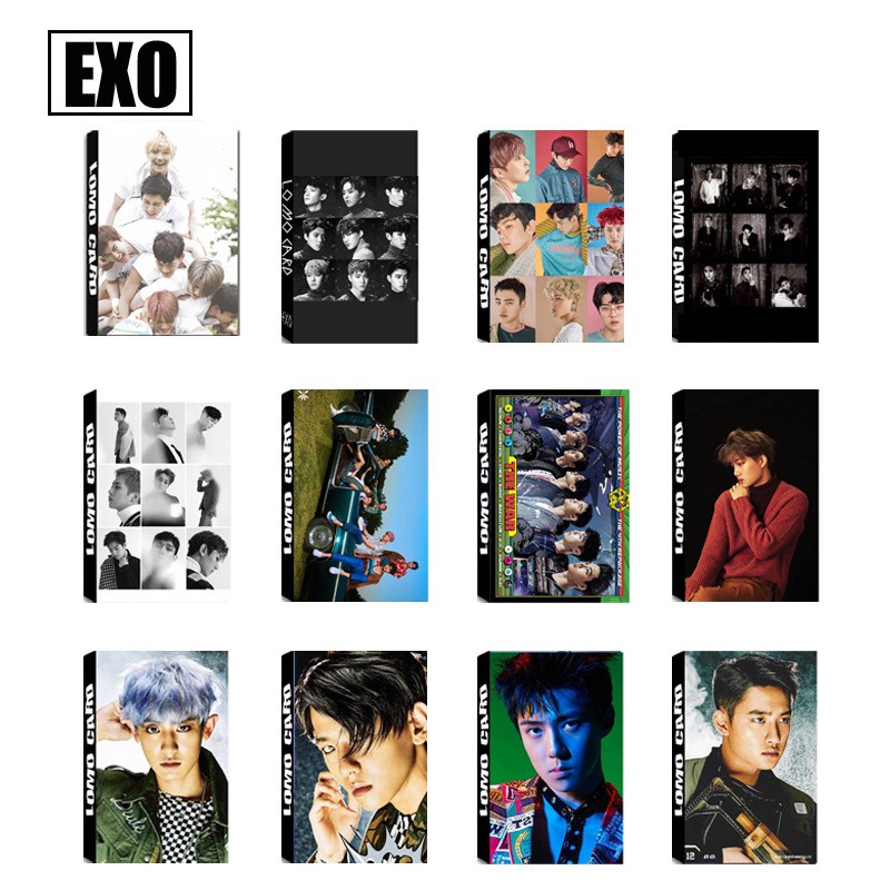 (20 mẫu) Lomo exo thành viên exo luhan kris bộ ảnh hộp 30 ảnh thẻ hình
