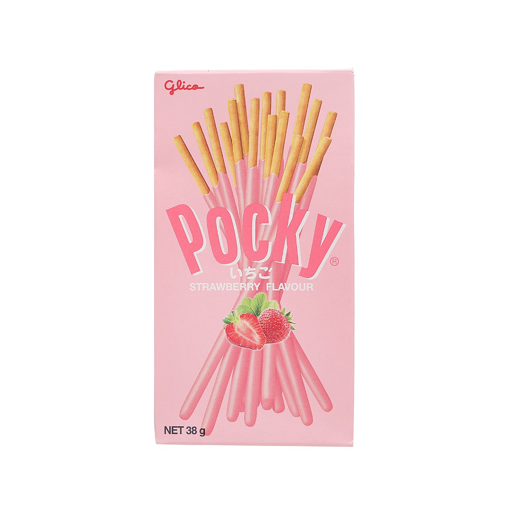 Bánh que Glico Pocky phủ kem hương dâu hộp 38g