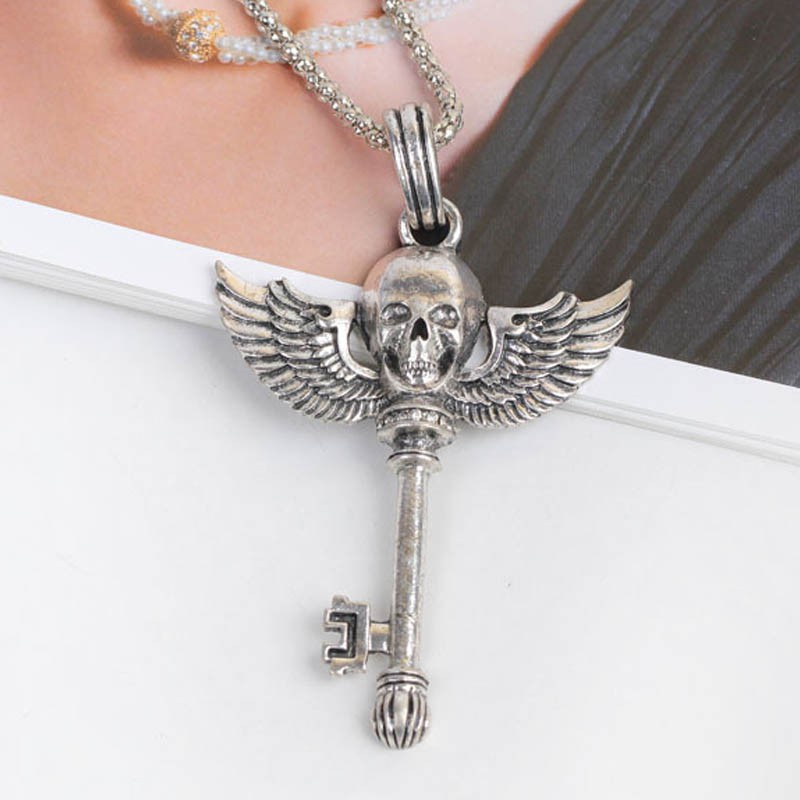 Dây Chuyền Mặt Chìa Khóa Đầu Lâu Unisex Phong Cách Punk