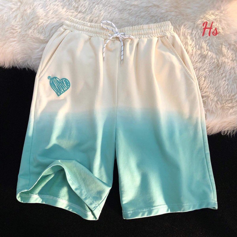 freeship Quần Short Phối Màu Trái Tim , Quần Đùi Nữ Unisex Cạp Chun Dây Rút 3 Màu V017 | BigBuy360 - bigbuy360.vn