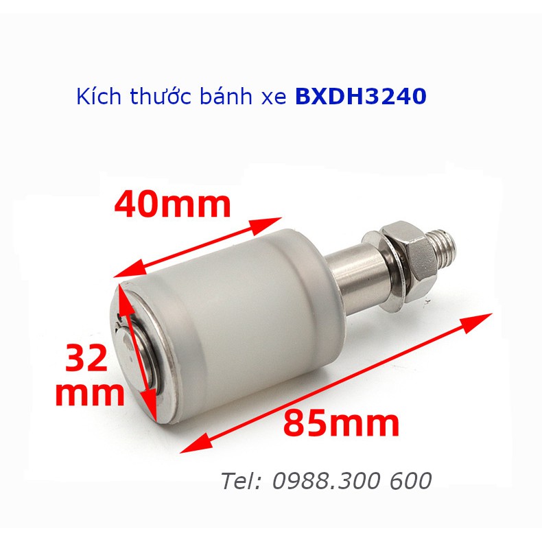 Bánh xe định hướng cửa cổng, chất liệu nylon và inox 304 size 32x40mm - BXDH3240
