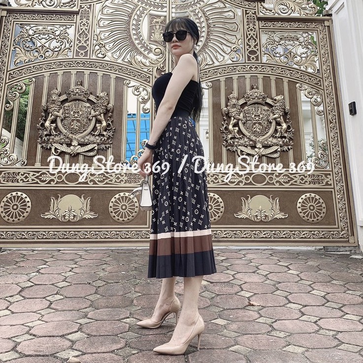 Chân Váy Nữ Xếp Ly Dáng Dài Kết Hợp Họa Tiết Cao Cấp QC Freeship,Chân Váy Xòe Chữ A Xu Hướng Lưng Cao Thời Trang Nữ Tính | BigBuy360 - bigbuy360.vn